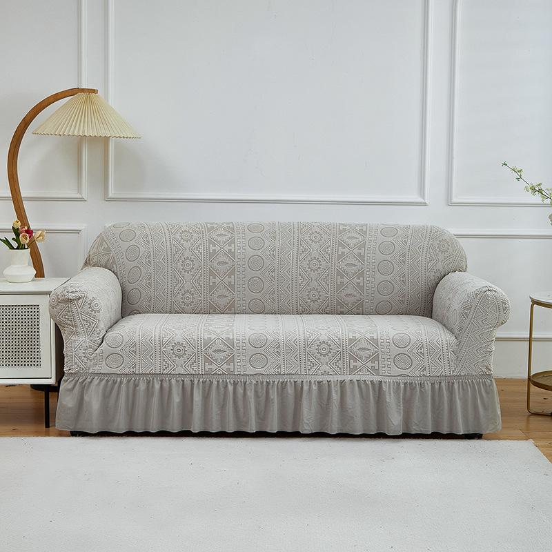 Towel Jacquard Sofa Cover Skirt Elastic Sofa Cover Living Room Combination Non-Slip Elastic Sofa Cover