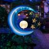 1pc Moon-Shaped Solar-Powered Metal Fairy Lantern - Waterproof LED Landscape Light Perfect for Patio and Yard Decor