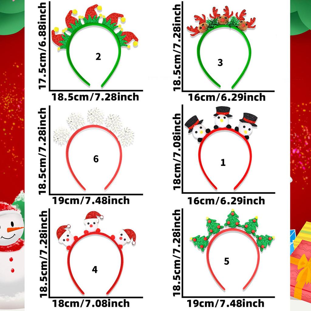 Christmas Hairband Glittering Powder Festival Theme Headband for Adult Kids Holiday Celebration Headdress Party Supply
