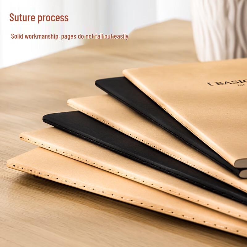 Deli B5 Kraft Paper Soft Cover Stitched Notebook (6-Pack)