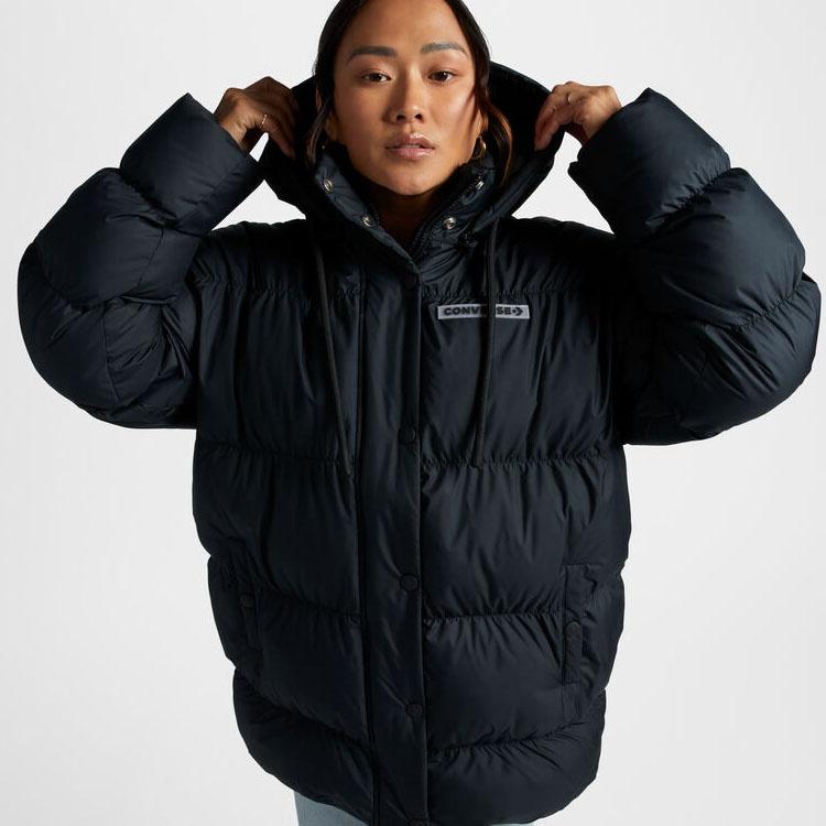 Converse Jackets Women's Black Hooded Moderate Other Unisex 10025202-A01