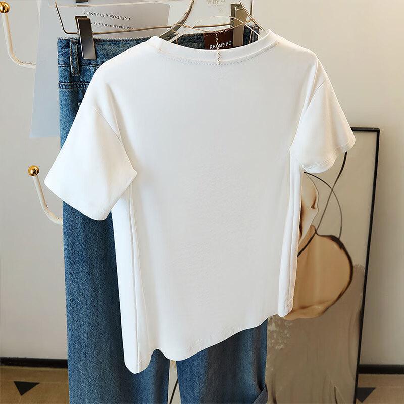 Sibaishe 2026 Summer Women's Bow Round Neck Short Sleeve T-Shirt
