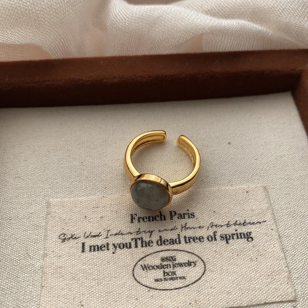Simple Retro Ring Mori Series Light Luxury Cold Wind Temperament Round Ring High Sense Opening Adjustable
