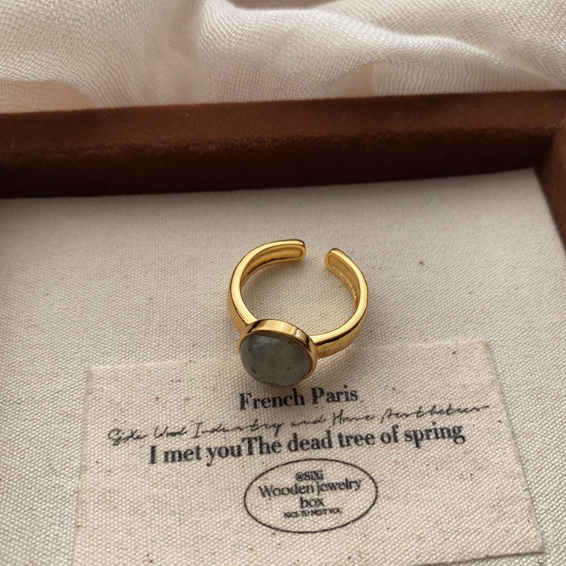 Простое ретро кольцо Серия Mori Легкая роскошь Холодный ветер Темперамент Круглое кольцо Высокое качество Открытое регулируемое