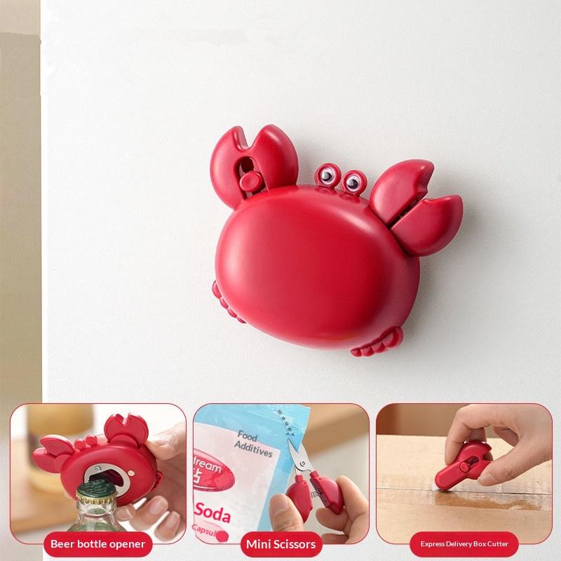 Creative Crab Claw Multi-functional Stainless Steel Bottle Opener with Magnetic Fridge Mount for Kitchen And Bar Decor