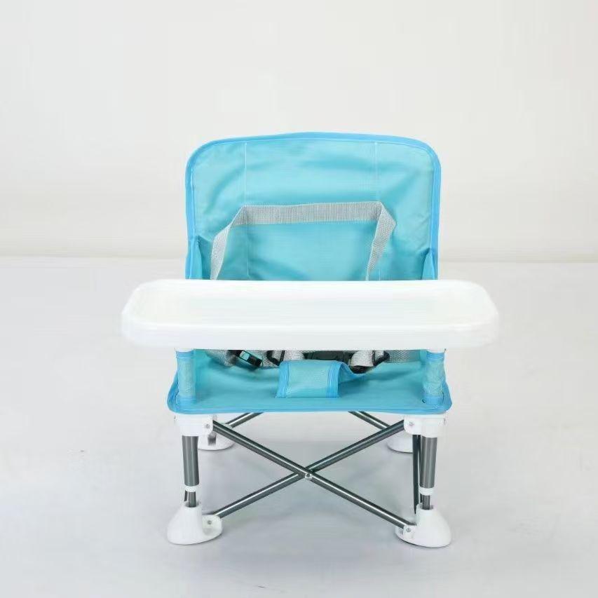 Portable Foldable Children's High Chair: Lightweight Aluminum Camping & Beach Chair with Eating Table.