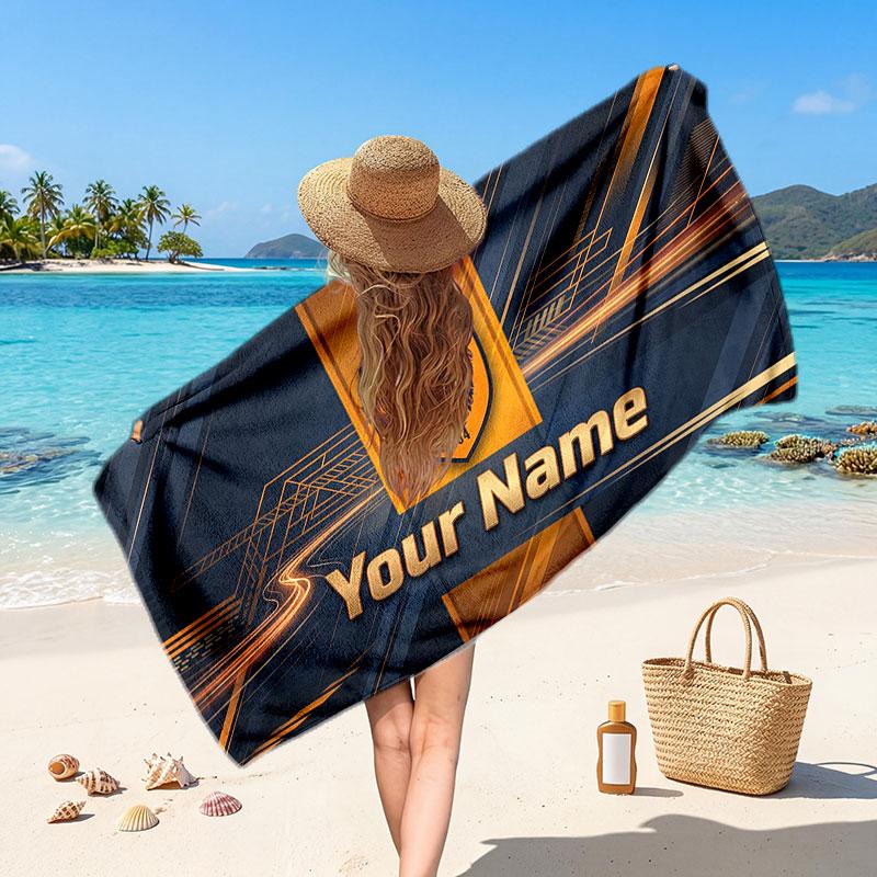 Hull FC Benutzerdefinierter Name Text Strandtuch, Weiches Saugfähiges Handtuch Strand Pool Reise Persönliches Geschenk
