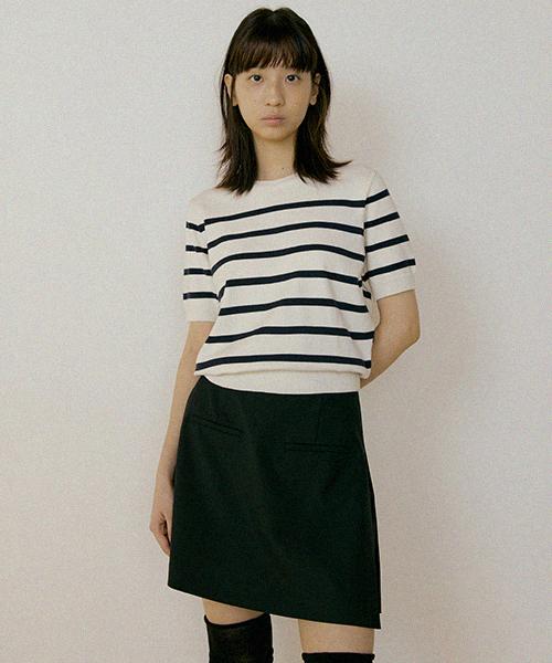 Lingseoul Summer Wool Skirt Pants-Black