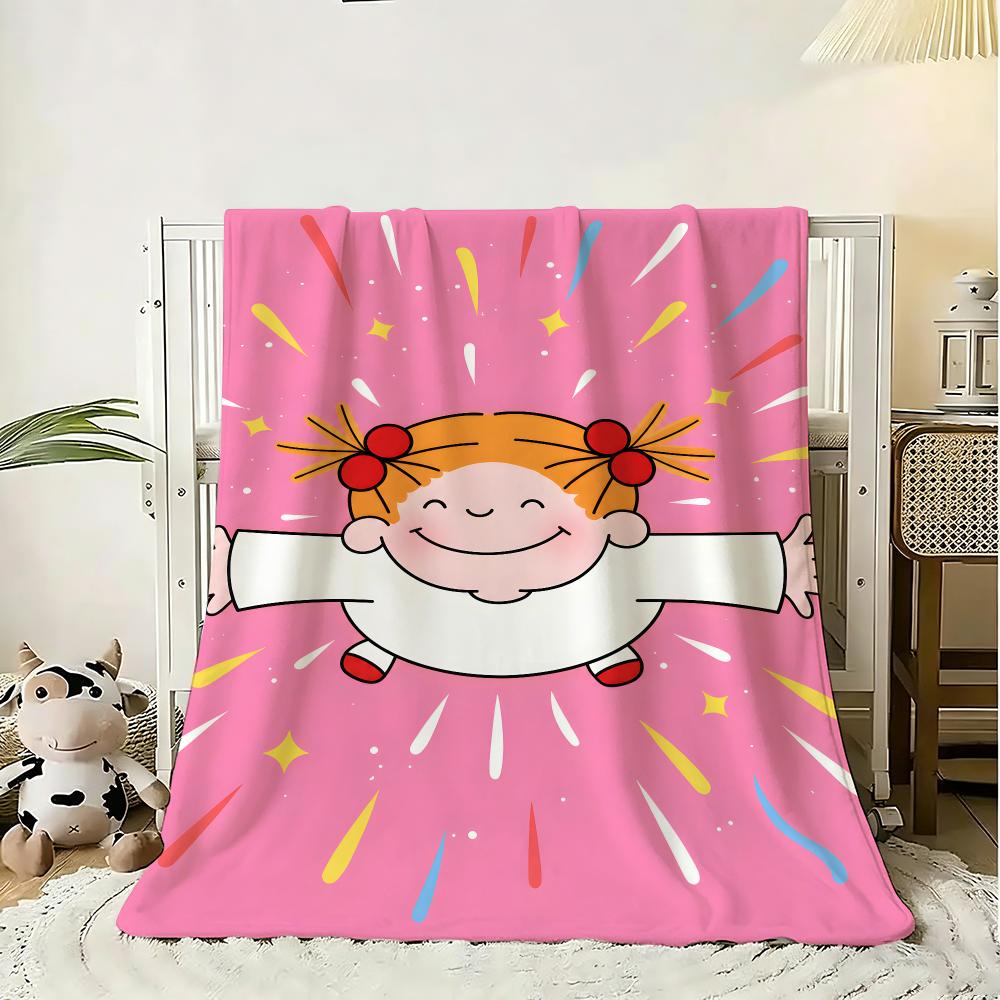 cute cartoon funny girl art c-cocos chan Throw 240g Flannel Blanket Lightweight Soft Skin-friendly Summer Thin Throw Blanket