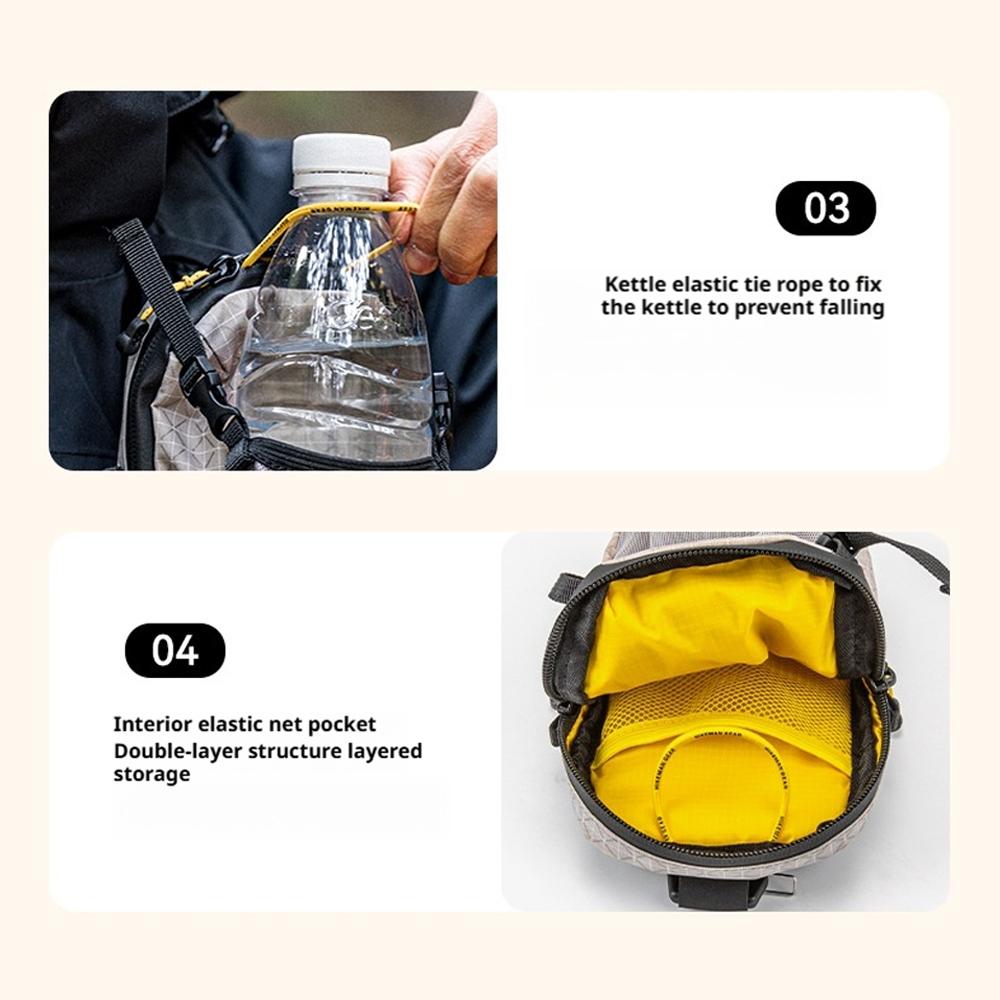 Dyneema Water Bottle Holder Bag Phone Pocket and Quick-Adjust Strap Waterproof 420D Nylon For Cycling Hiking Camping Storage