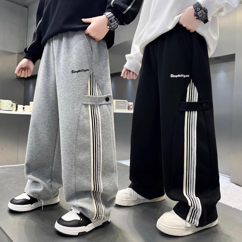 Autumn Big Boys Causal Pants Kids Loose Cotton Sports Pants Trousers for Children Spring Kids Clothing