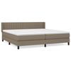 Maison Exclusive - Bed Slat Base with Taupe Mattress 200x200 Cm Fabric