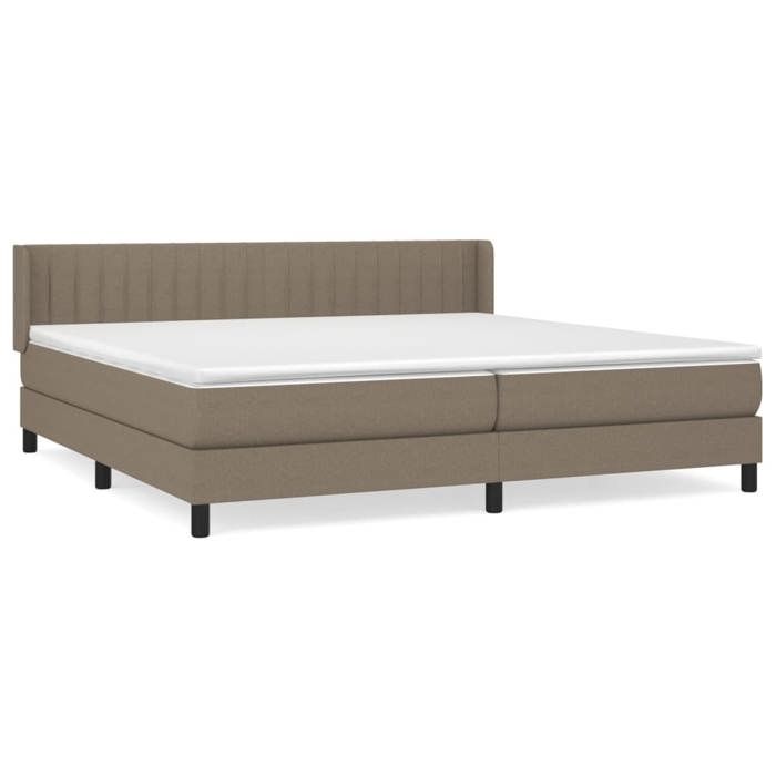 Maison Exclusive - Bed Slat Base with Taupe Mattress 200x200 Cm Fabric