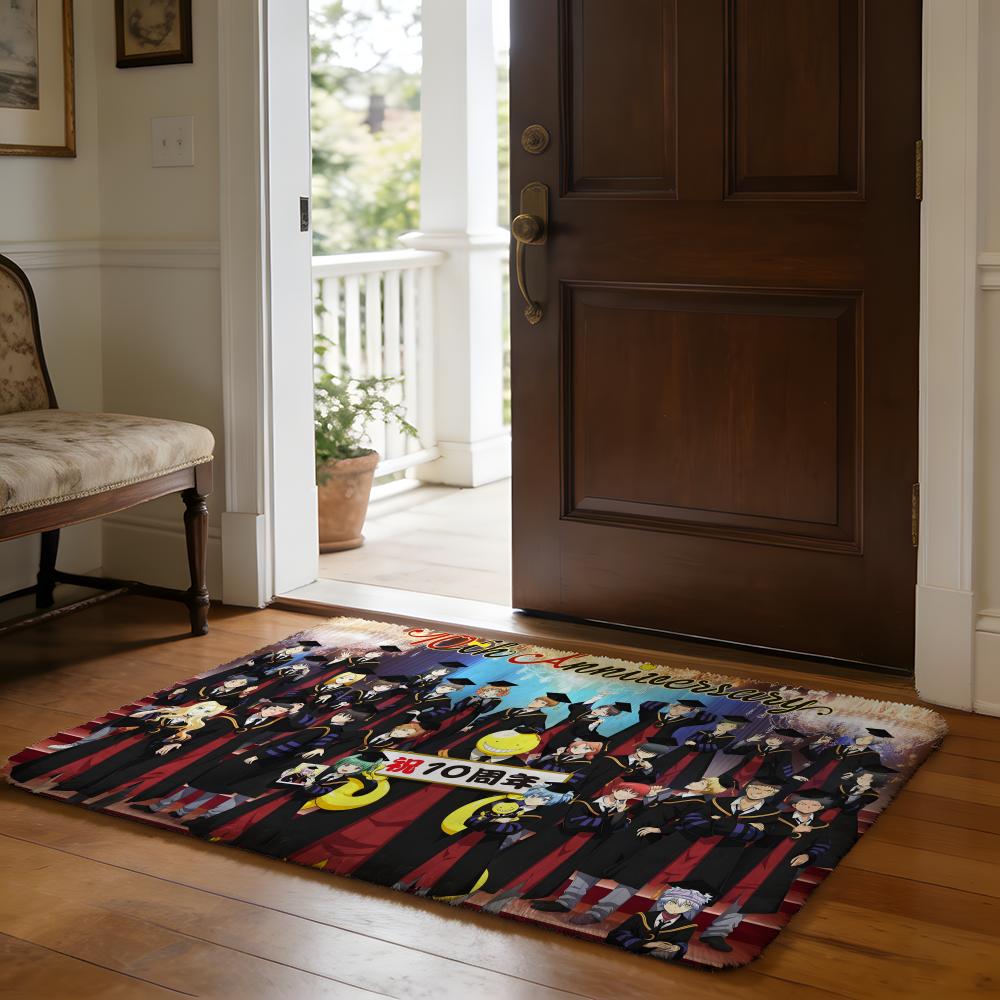 Floor Mat Soft Flannel Rug Non-Slip Absorbent Mat for Bathroom Bedroom Home Decor A-Assassination C-Classroom