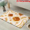 Realistic Pepperoni Pizza Newspaper Background Door Mat Non-Slip Kitchen Floor Rug