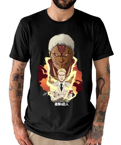 Anime Attack On Titan Armored Titan Reiner Black T-Shirt Unisex T-Shirt S