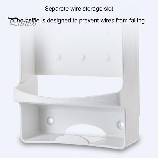 Wall Mount Electric Iron Hanger with Dual Hooks Heavy Duty Universal Laundry Room Multi-functional Iron Ironing Board Holder Organizer Storage Rack