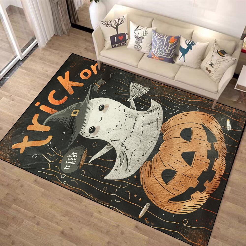 

Halloween Cute Ghost Pumpkin Carpet Anti Slip Mat for Living Room Bedroom Decor Rug Home Decoration 60*90cm