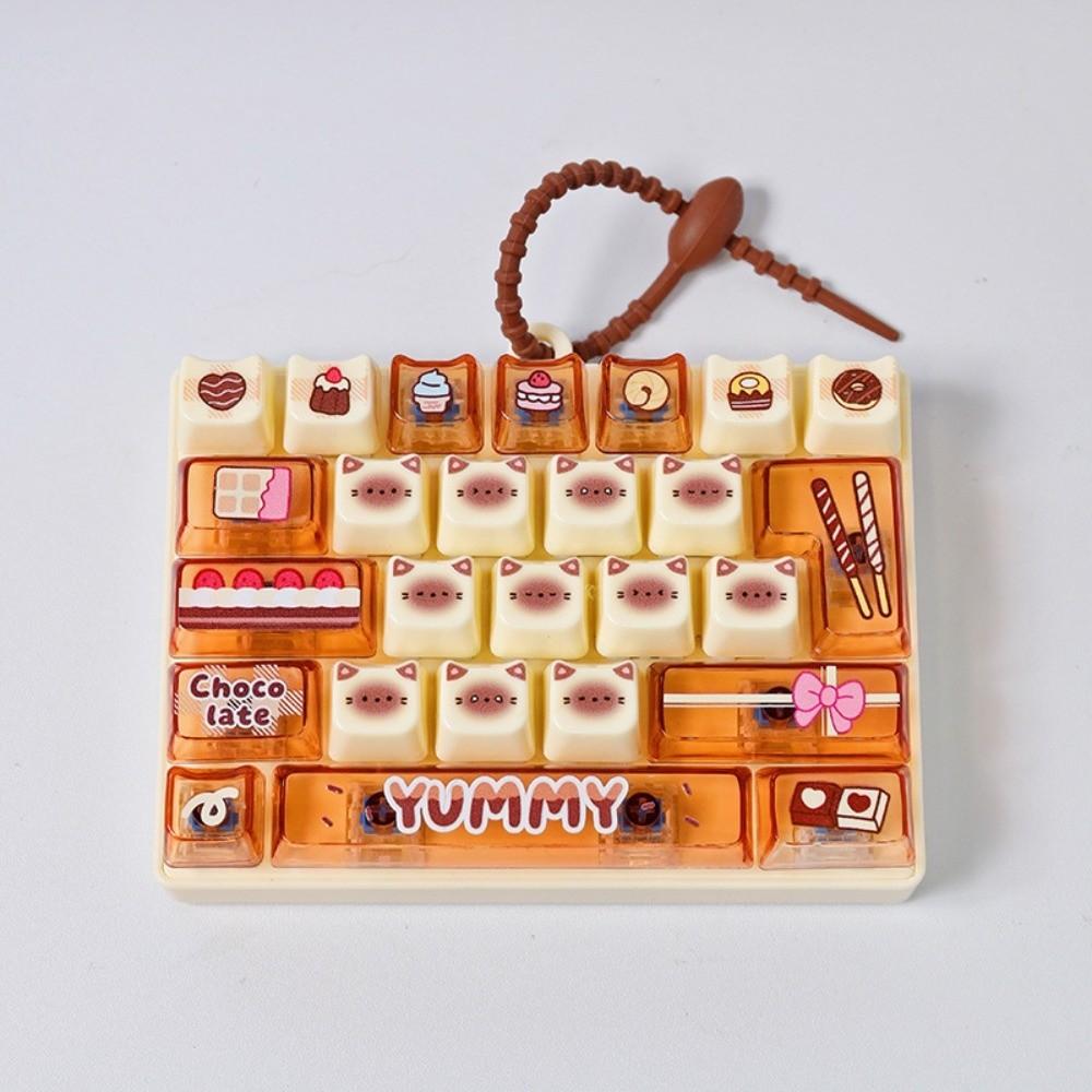 Creative Push Button Keychain Silicone Keycap Clicker Keyring Fidget Keyboard Pendant Small Gift