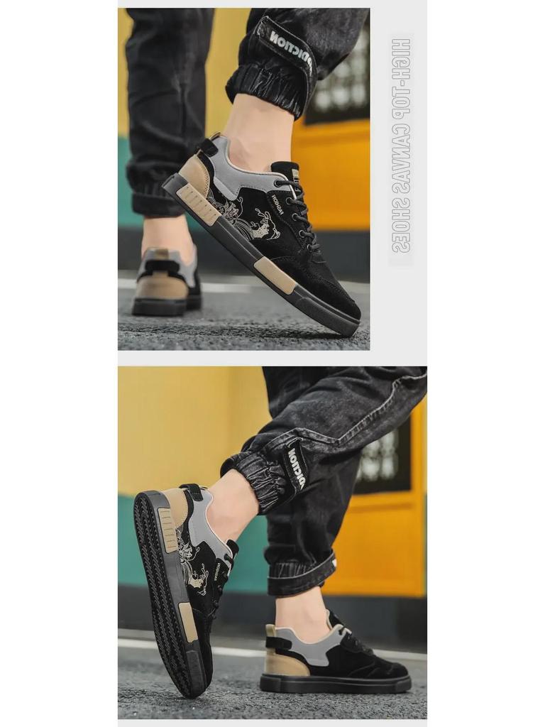 4647 Scarpe Casual da Uomo alla Moda Taglia Larga con Inserti in Camoscio - Calzature Sportive per Tutte le Stagioni