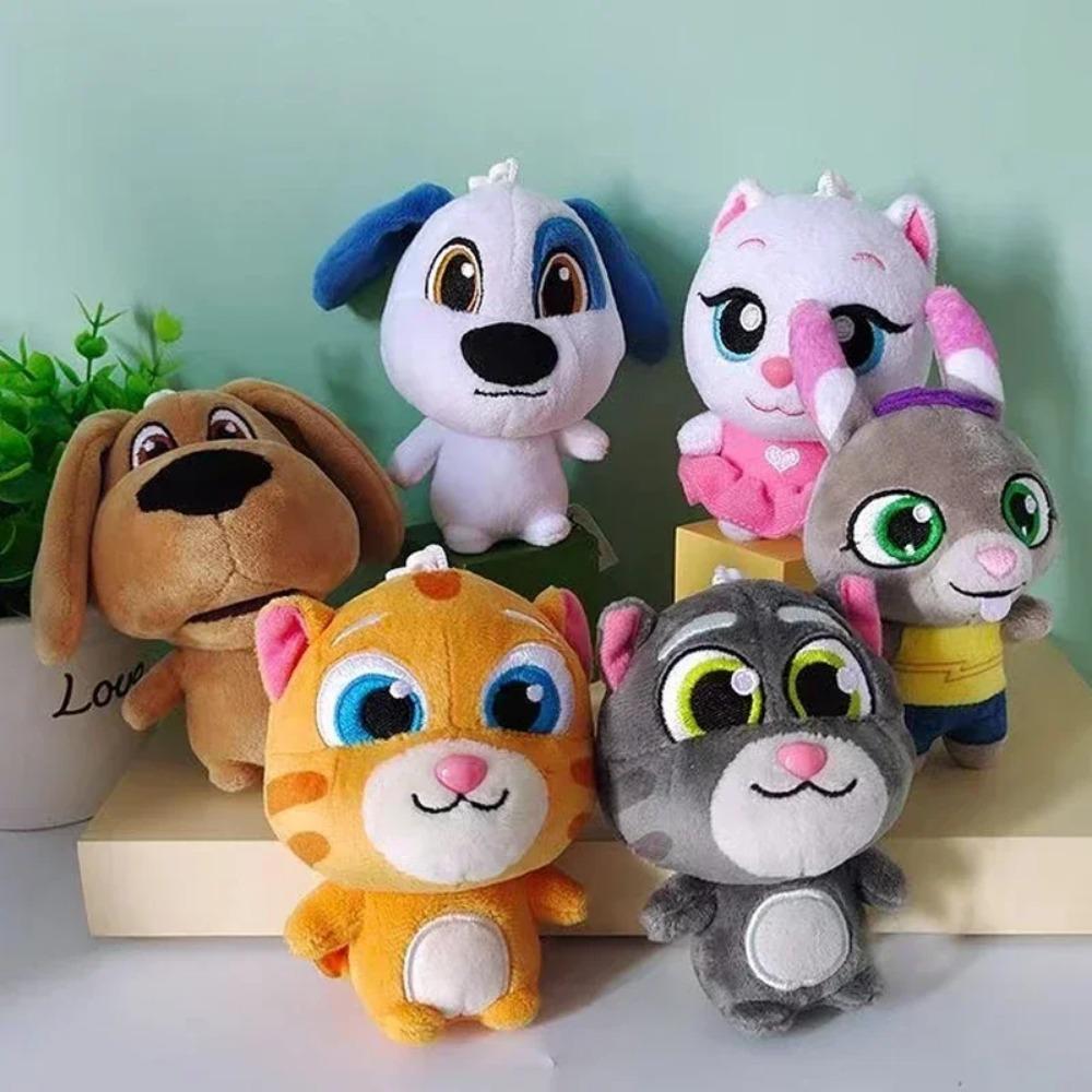 Talking Tom And Friends Plush Toys Tom Angela Soft Stuffed Dolls Cartoon Plushie Keychain Pendant Kids Birthday Christmas Gifts