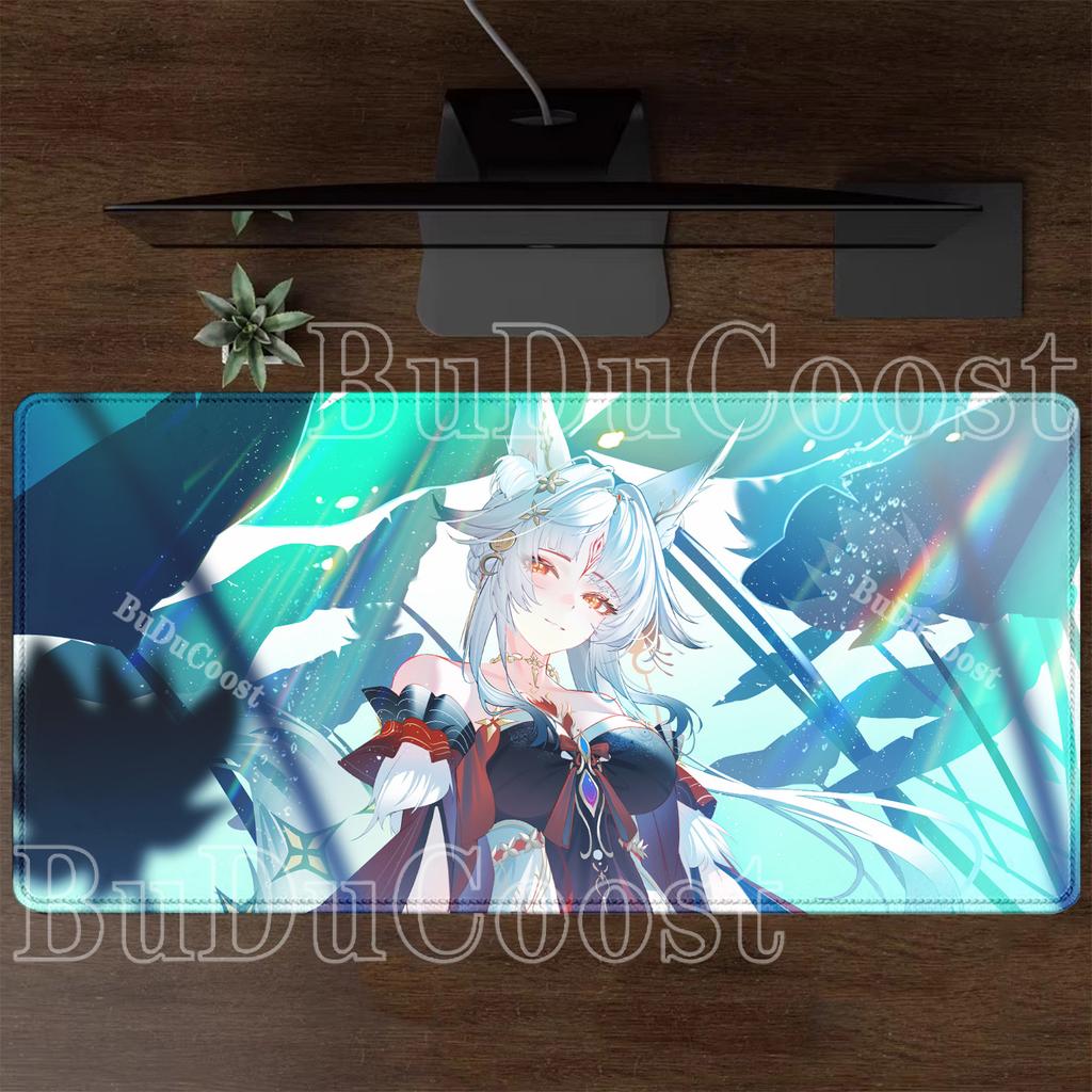 Mousepad New Hsin Wuthering Waves E-Sports XXL PC Gaming Large Non-Slip Base Stitched Edge Keyboard Laptop HD Printing Desk Mat