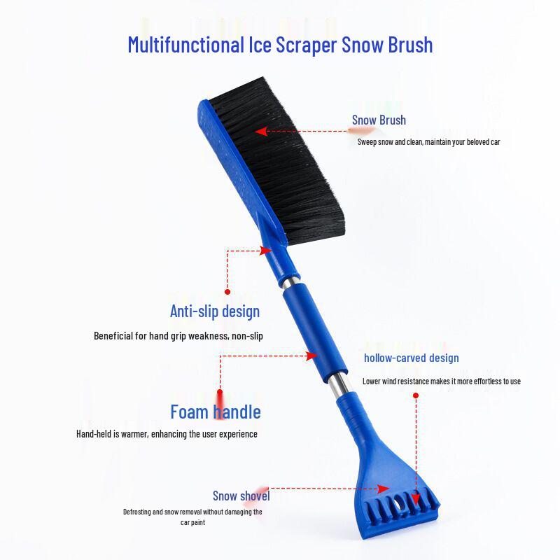 Two-in-One Snow Shovel & Ice Scraper: Winter Glass Cleaning Brush