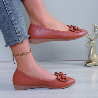Fashion Women Flats 2024 New Versatile Comfortable Casual Single Shoes for Women Bow Mary Jane Shoes Fashion Lightweight Outdoor Loafers