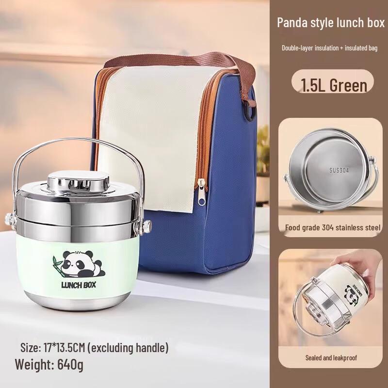 

Handun 1.5L Double-Layer Insulated Lunch Box with Bag