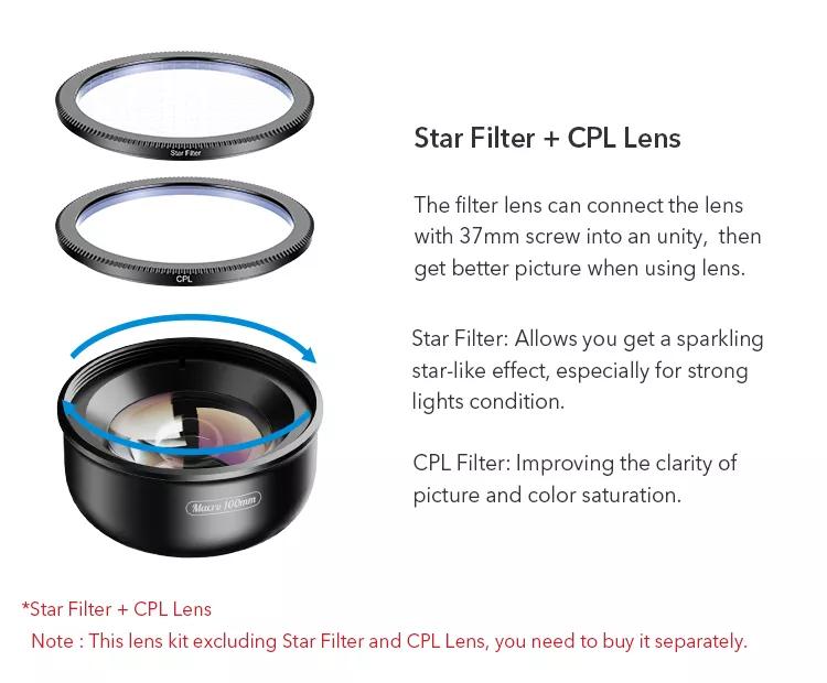 Clip on Cell Phone Camera 100mm Macro Lens with Light Aluminum Alloy Compatible with 98% Smartphones & Tablets