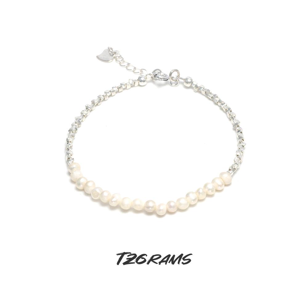 

100% 925 Silver Pearl Bracelet For Women Sparkling Irregular Broken Silver Bracelet Elegant Jewelry Free Shipping