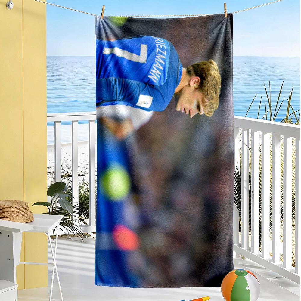 Griezmann's Jersey Beach Towel Super Soft Microfiber Quickdry Fabric Comfortable Lightweight Suitable for Swimming, Gym, Camping, Yoga Vacation