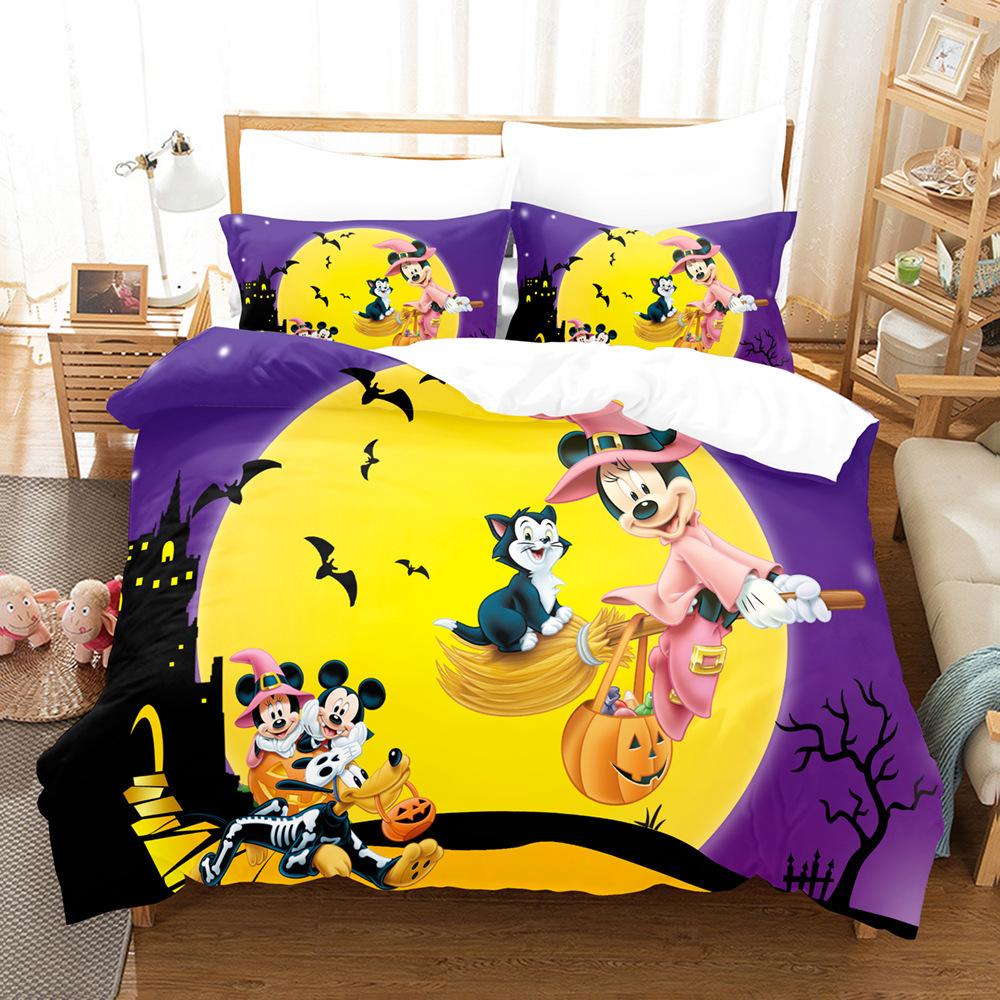 3D Cartoon Animation Bedding Three-Piece Digital Printing Microfiber Polyester Cotton Quilt Cover