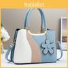 Contemporary Flower Pendant Shopper Bag Spliced Colors Interior Everyday Zipper