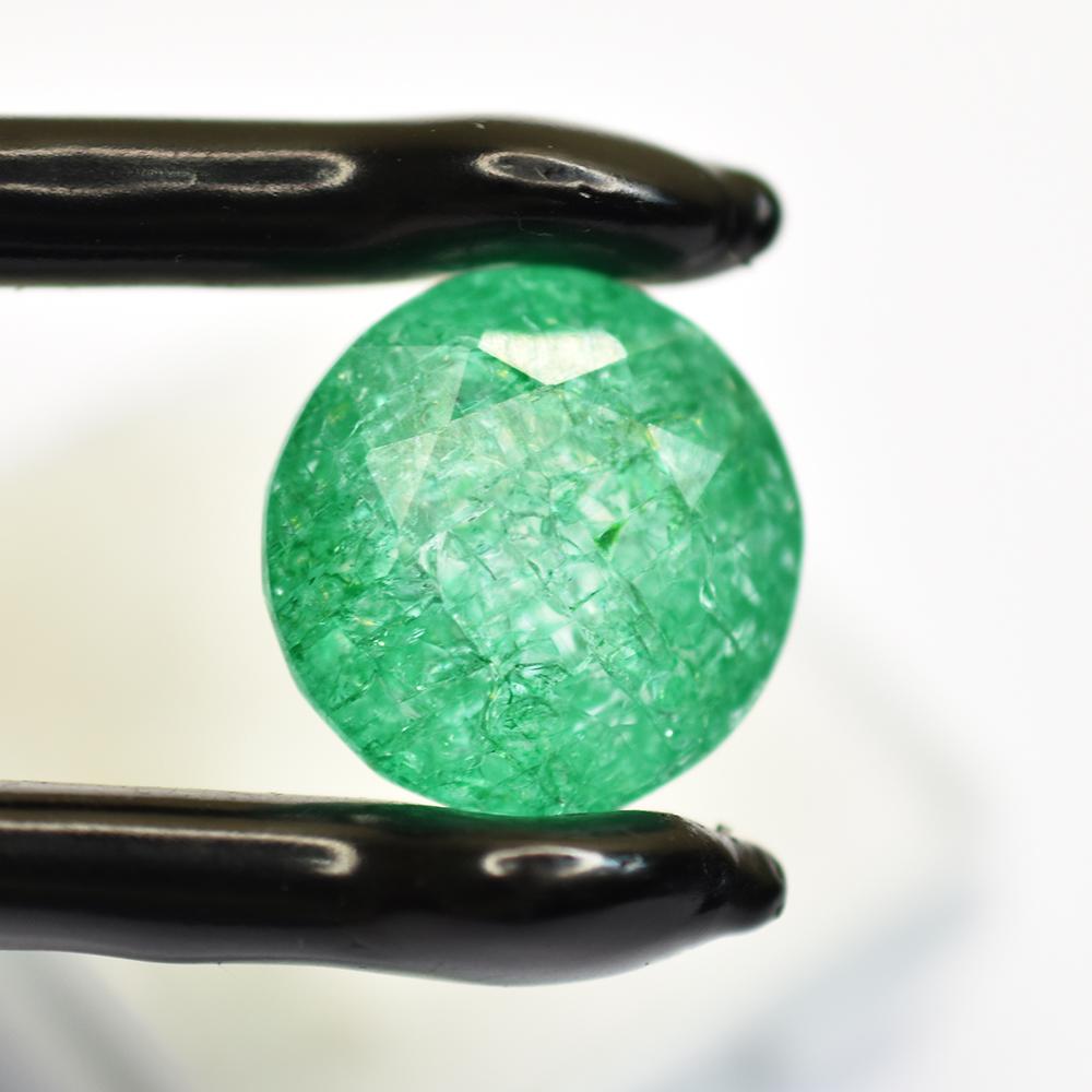 Natural Emerald Loose Gemstone Pure Quality 14x14 mm Round Shape for Jewelry Making and Crafts