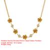 EFFIE QUEEN Stainless Steel 18k Gold & Zirconia Flower Chain Choker Necklace Romantic Jewelry for Women, Men Banquet Gift STKN10