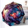 Stained Glass Dragon Window Decal - Fantasy Art Decor for Home or Office Umbrella Day Gift Y246