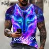 Fashion animal wolf 3D printed T-shirt for men and women summer casual short sleeved cool wolf shirt top