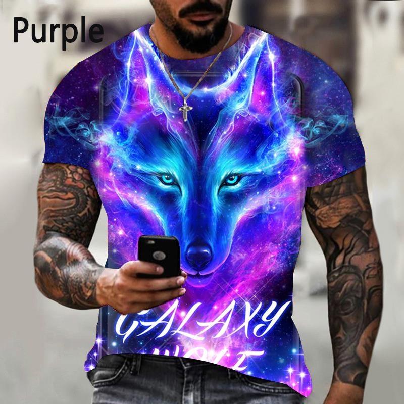 Fashion animal wolf 3D printed T-shirt for men and women summer casual short sleeved cool wolf shirt top