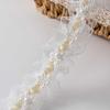 DIY Polyester Fabric Trim Lace Lolita Style Flower Embroidery Lace Bead Embroidery Decorative Strap Home