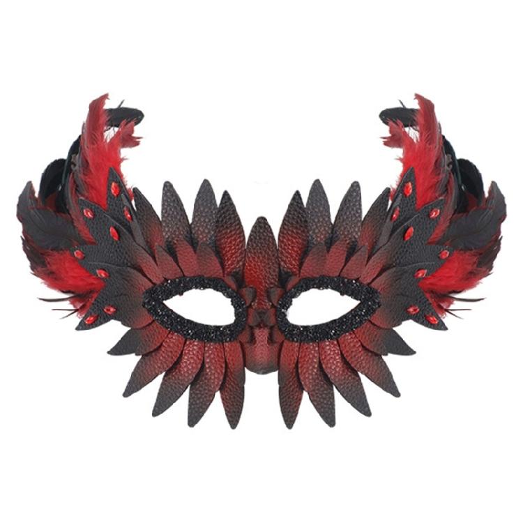 Adjustable Half Face masquerades Mask Owl Feather Accents Ergonomic Design For Costume Parties And Stage Performances