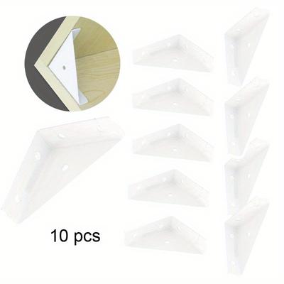 10pcs 90 Degree Right Angle Flat Corner Brace Type Shelf Bracket Heavy Duty Stainless Steel Shelf Supports Joint Angle Shelves Furniture Cabinet