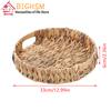 Rattan Wicker Basket Handwoven Fruit Tea Snack Bread Basket Cosmetic Round Storage Box Water Hyacinth Tray Jewelry Dish
