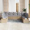 VidaXL Ensemble de canapé de jardin 9 pièces avec coussins en rotin poly beige acacia 3348166