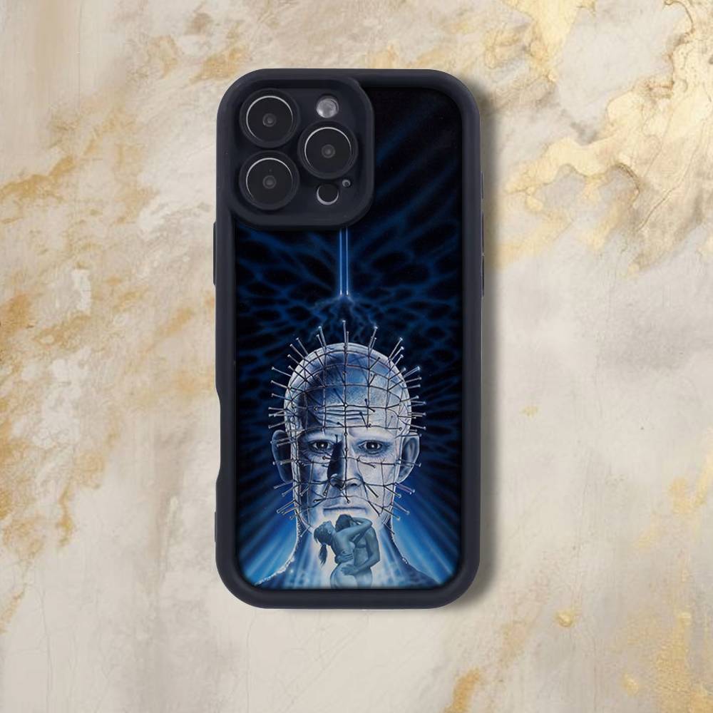 Pinhead H-Hellraise Phone Case For iPhone 17,16,15,14,13,12,Pro,Max,Plus,E,SE4,Air, emery Black Full Coverage TPU iPhone17
