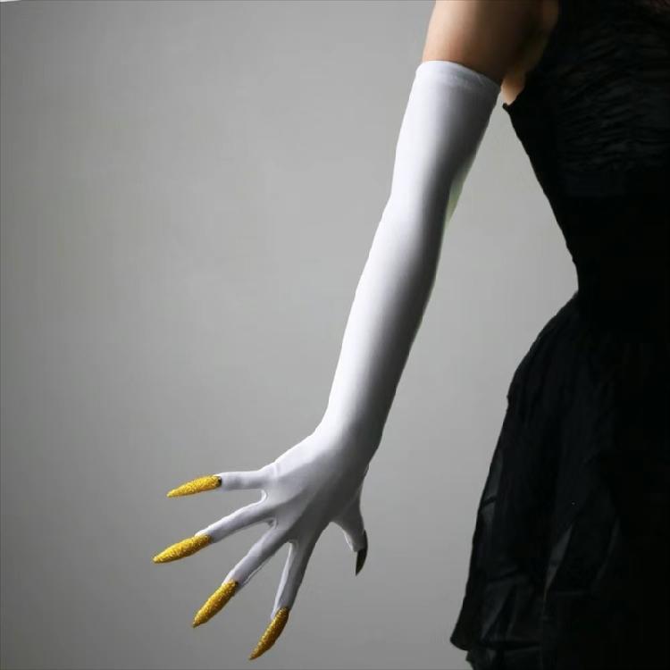 Lange Nägel Handschuhe Elastische Pfoten Armhandschuhe Für Punk Outfit Kostümpartys Abendveranstaltung Anzieh Zubehör Armschmuck