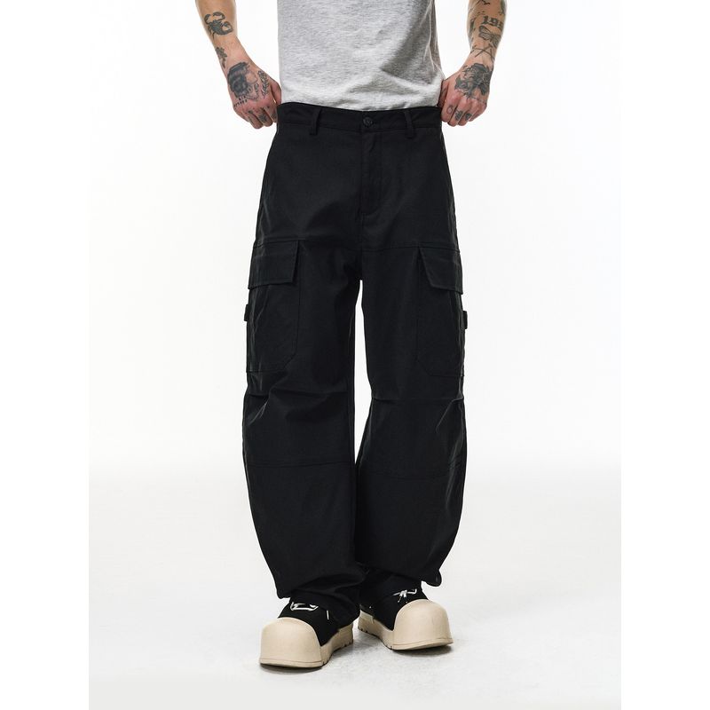 American Street Style Retro Large Pocket Wide-Leg Cargo Pants for Men and Women 2025 Autumn Trendy Brand Loose Durable Casual Long Pants