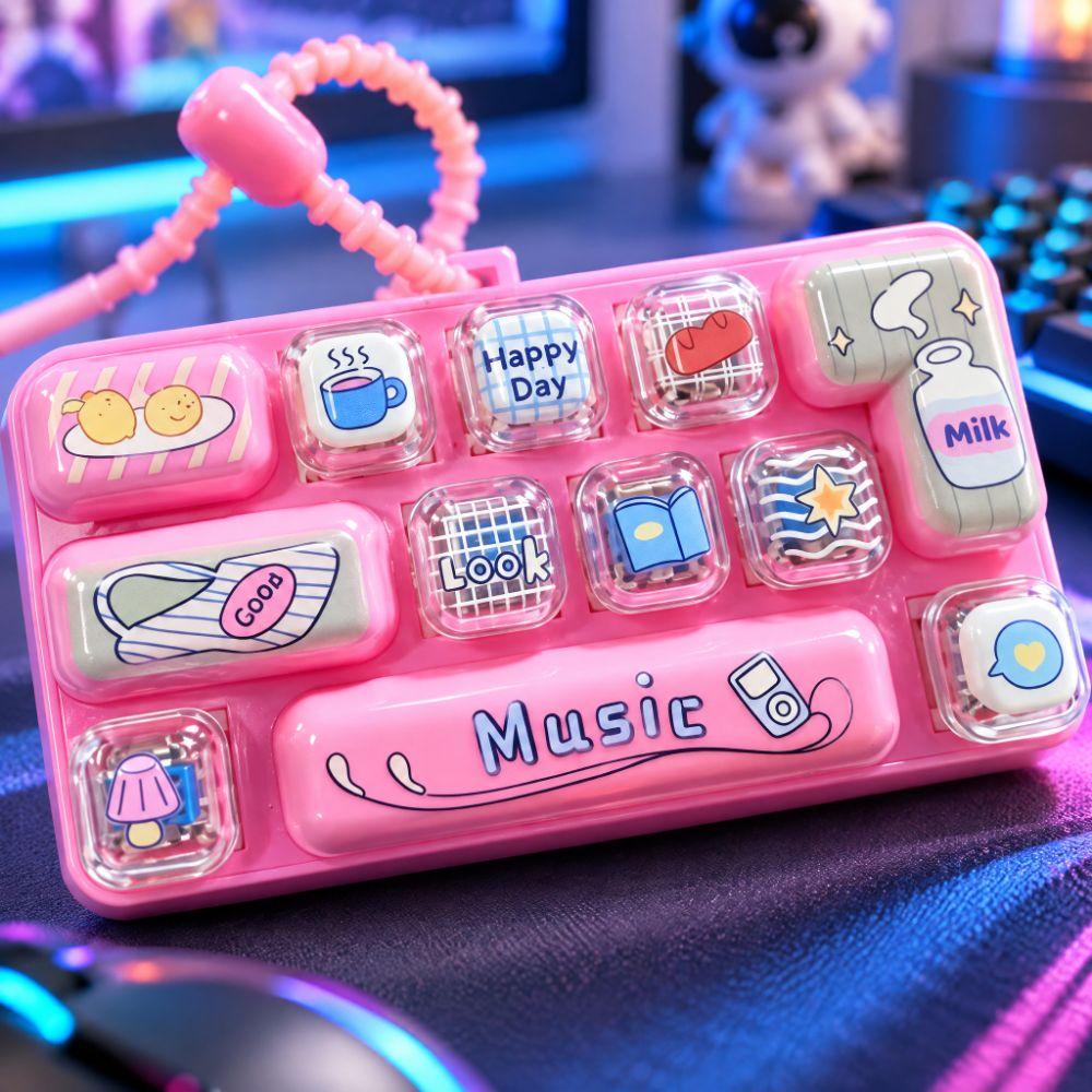 Pressable Keys Fingertip Button Keyring Clicker Sound Keyboard Clicker Keychain Student Gift