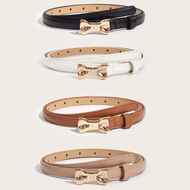 Women Jeans Belt Exquisite Bow Buckle Impressive Cowboy Style Simple Belt