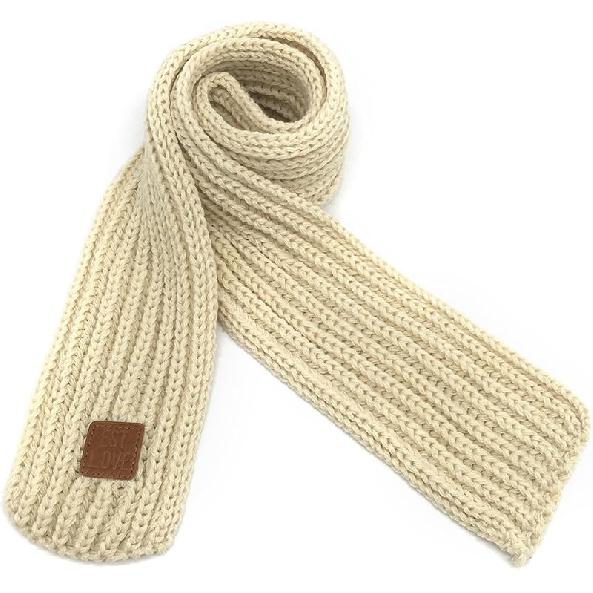 Kids Knit Scarf Winter Fashion Solid Color Toddler Baby Scarves Wrap Neck Warmer
